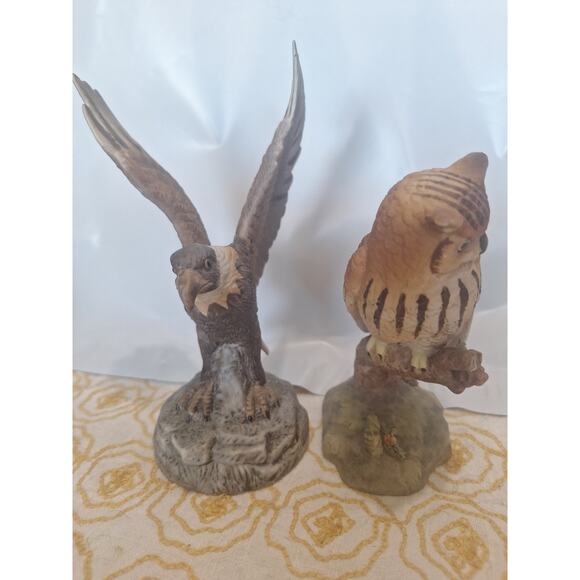 Royal Heritage Eagle & Owl Figurines – Porcelain Birds of Prey Sculpture Set - Picture 2 of 6